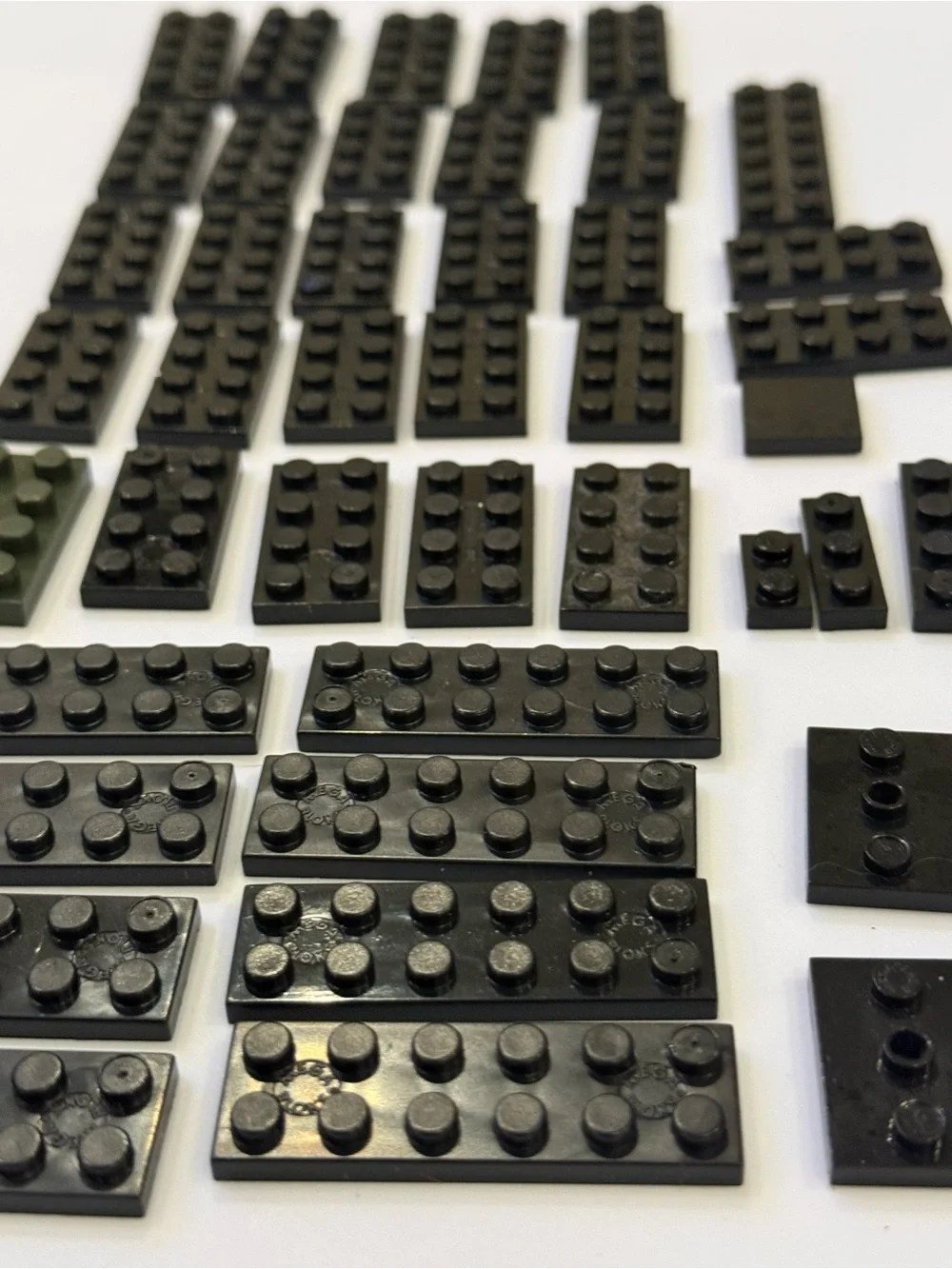 LEGO 46 Black Flat Planks Lot